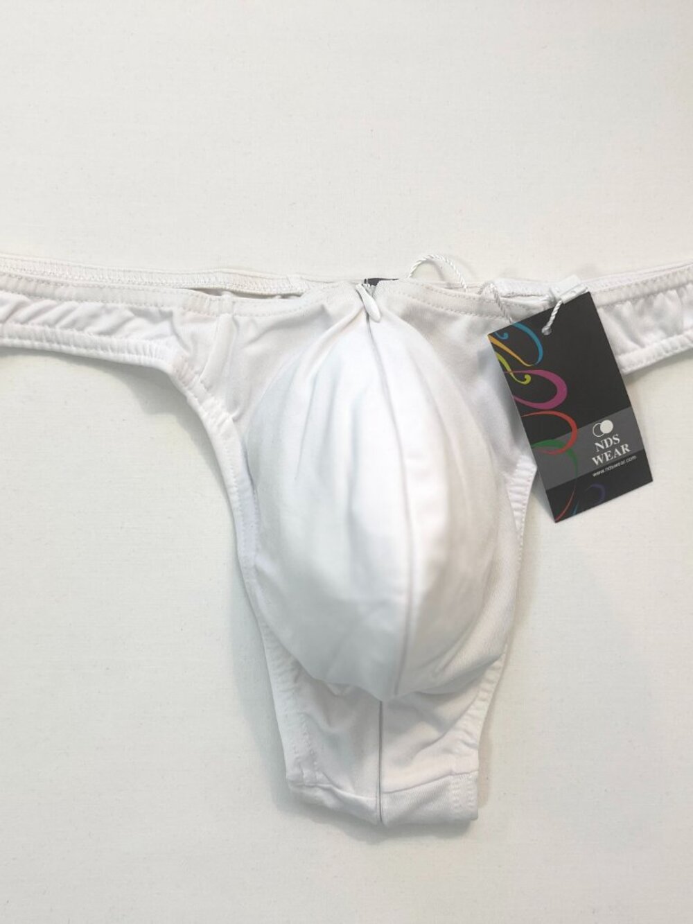 NDS Wear -  Zipper Front Swim T-Back Thong - White